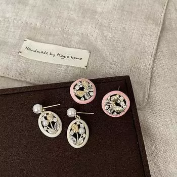 Серьги-гвоздики в виде французских капель тюльпана и бабочки женские легкие роскошные ретро элегантные индивидуальные модные тенденции универсальные серьги