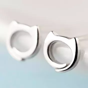 Серьги-гвоздики в виде кошки, женские милые полые украшения для ушей, аксессуары для нишевого дизайна