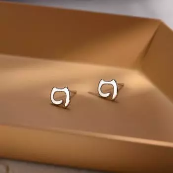 Серьги-гвоздики в виде котенка, темперамент студентки, простая личность, мини-серьги в японском и корейском стиле