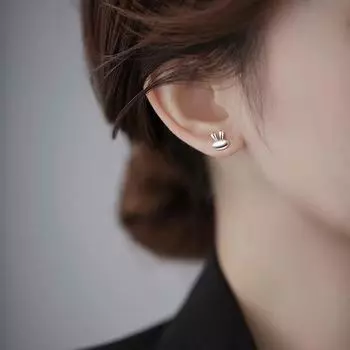 Серьги-гвоздики в виде кролика из чистого серебра S999, женские маленькие и простые милые серьги