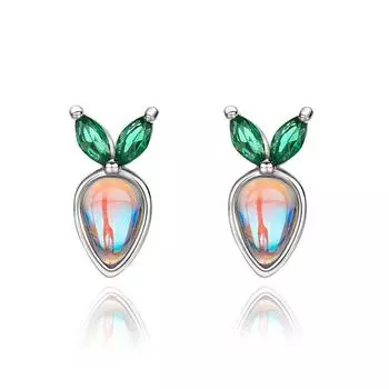 Серьги-гвоздики в виде моркови, женские минималистичные серьги-гвоздики в виде кролика и редиса в стиле «Нишевый»