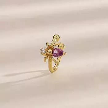 Серьги-гвоздики в виде насекомых без отверстий для ушей, позолоченные, красавчики-хулиганы, милые и маленькие клипсы-косточки для ушей, цветные инкрустированные бриллиантами клипсы-пауки copper