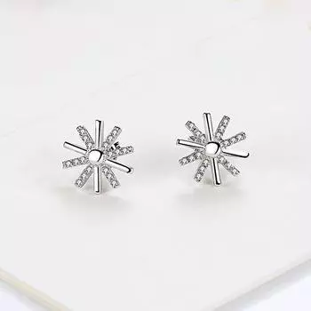 Серьги-гвоздики в виде подсолнуха, женские, милые, с микро-бриллиантами, цветочные украшения для ушей, модная корейская версия, нишевые дизайнерские аксессуары