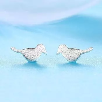 Серьги-гвоздики в виде птиц, женская мода, простые матовые серьги-гвоздики в виде сороки, милые животные, корейская версия, аксессуары для нишевого дизайна