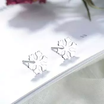 Серьги-гвоздики в виде снежинок из стерлингового серебра S925, доступные, роскошные, стильные, модные, темпераментные, корейские серьги для женщин 925 белый
