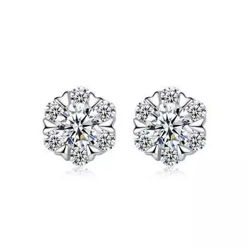 Серьги-гвоздики в виде снежинок, женские милые украшения в виде микро-бриллиантовых сердечек, супер-сказочные серьги-гвоздики в виде снежинок и ледяных цветов