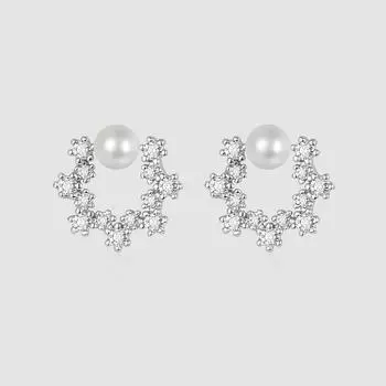 Серьги-гвоздики в виде снежинок, женские, легкие, роскошные, нишевого дизайна, инкрустированные цирконием, серьги-гвоздики с круглыми гранями, темпераментные, геометрические серьги