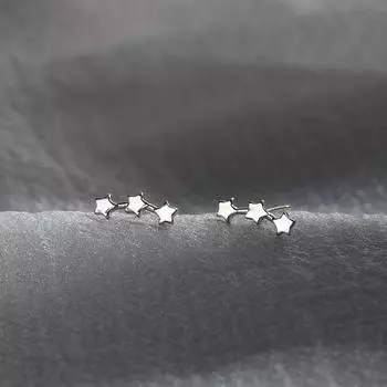 Серьги-гвоздики в виде звездочек, женские, простые и милые, гладкие, пятиконечные серьги-звездочки, нишевый дизайн, ювелирные изделия в японском и корейском стиле