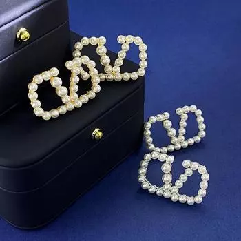 Серьги-гвоздики Warren S Light Luxury Pearl, женские модные, темпераментные, ретро-серьги для поездок на работу, высококачественные украшения для ушей серебряный