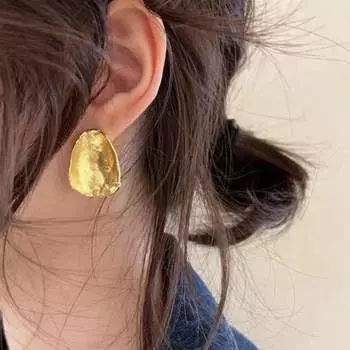 Серьги-гвоздики Wind Blogger Irregular, женские серьги ручной работы с узором Hammer, простые, универсальные серьги в стиле темперамент