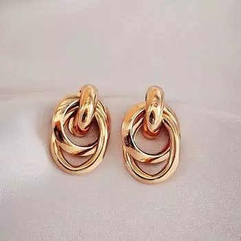 Серьги-гвоздики Wind Gold Irregular Hollow Tube Stud, элегантные геометрические многослойные серьги-кольца, женские серьги