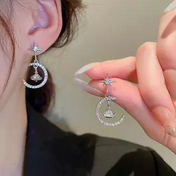 Серьги-гвоздики Xingyue женские легкие роскошные серьги Niche Design Sense с микро-инкрустацией цирконием и бриллиантами Octagram, серьги-гвоздики Temperament