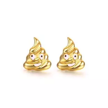 Серьги-гвоздики забавной формы для женщин с геометрическим рисунком и красивыми девушками золотой