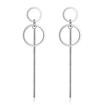 Серьги-гвоздики Женственность Личность Простые серьги с жемчужной бахромой Посеребренные серьги Длинные серьги Серьги Earline Украшения для ушей