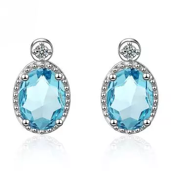 Серьги-гвоздики Женственные искусственные синие серьги с кристаллами Аксессуары для ушей artificial crystal