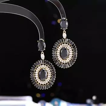 Серьги Heavy Industry Premium, серьги для банкета с цирконием, серебряные серьги 925 пробы с круглыми геометрическими иглами изумрудный