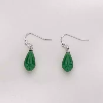 Серьги Hetian Jade Orchid в стиле ретро, классические серьги-крючки с изумрудом, нежный темперамент, элегантные женские серьги-цветы copper белого золота