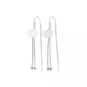 Серьги Hetian Yuxiangyun Ping An Lock, женские серьги в национальном стиле с длинными кисточками из белого нефрита и круглыми бусинами из циркония в стиле ханьфу Copper