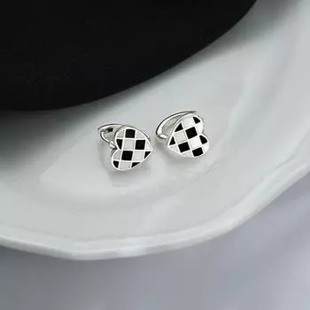 Серьги High-end Love Chess Board Earbuds New Trending Korean Version