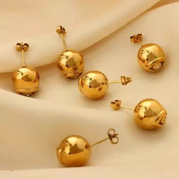 Серьги Хип-хоп Личность Devil S Eye Серьги Женские Бриллиантовые Титановые Стальные Позолоченные Серьги-гвоздики Не Выцветают Серьги