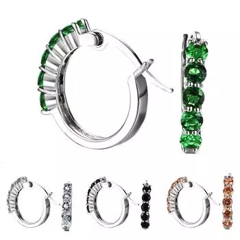 Серьги Huggie, креативная мода, красота, ювелирные изделия круглой огранки, подарки белый