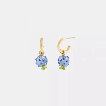 Серьги Huggie с подвеской Coach Blueberry