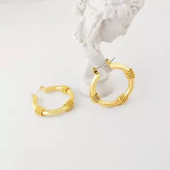 Серьги-иглочки из серебра 925 пробы, французские серьги, высококачественные, модные, с металлической обмоткой, простые, темпераментные серьги золотой