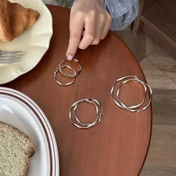 Серьги-иглы из серебра 925 пробы, простые, преувеличенные, женские, модные, нишевые, серьги Mobius, универсальные серьги 925 silver needles