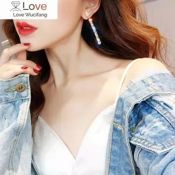 Серьги-иглы из серебра 925 пробы с высокой индивидуальностью и красными длинными темперами из Австрии, подарок на День матери