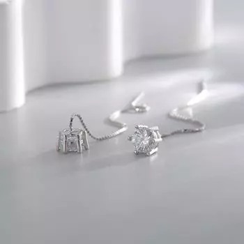 Серьги-иглы из серебра 925 пробы с шестью лапками и цирконовым покрытием, женские длинные серьги-кисточки, антиаллергенные, для женщин 925 silver