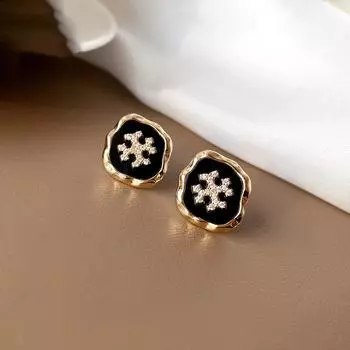 Серьги-иглы из серебра 925 пробы в стиле ретро, черные, роскошные — новый стиль 2023 года, элитный, шикарный и уникальный дизайн для женщин