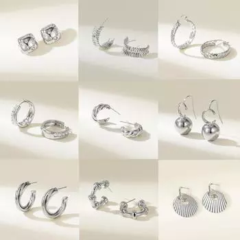 Серьги-иглы из серебра 925 пробы с медным покрытием и золотыми акцентами: Минималистичный, элитный стиль. Two-strand twisted wire