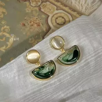 Серьги-иглы из серебра 925 пробы с позолотой 14 карат «Волшебник страны Оз» в стиле ретро