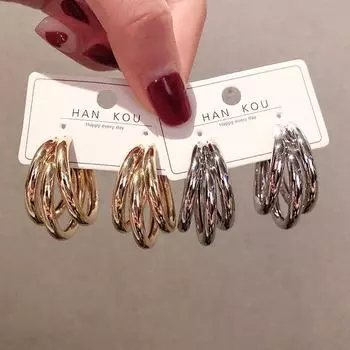 Серьги-иглы из серебра 925 пробы с геометрическим узором в форме круга: Ретро, смело и универсально серебряный