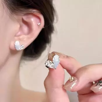 Серьги-иглы из серебра с прозрачным синим кристаллом Love, женские легкие, роскошные, высокого класса, серьги-гвоздики, модные, холодные, изысканные серьги