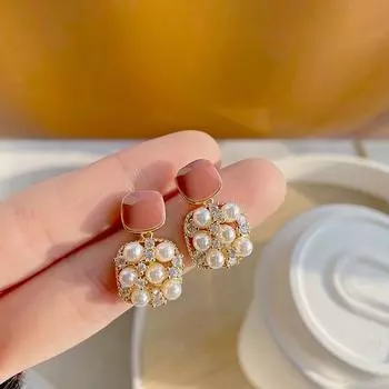 Серьги-иголочки в стиле ретро в стиле Хепберн в стиле Гонконга, серебряные серьги-иглы, женские серьги-темпераменты во французском стиле в осенне-зимнем стиле