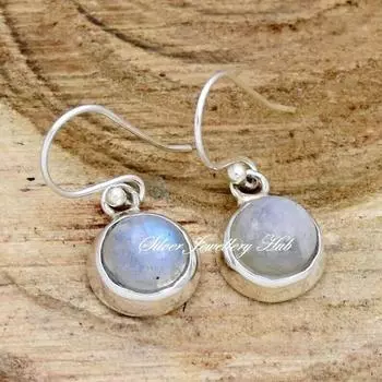 Серьги из аква-халцедона, серьги ручной работы, серьги из стерлингового серебра 925 пробы с камнем по рождению