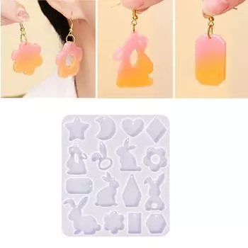 Серьги из эпоксидной смолы, привлекающие внимание геометрические формы для сережек в виде животных, силиконовые формы для подвесок в ушах для любителей Y 4