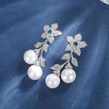 Серьги из австралийского жемчуга Fritillary Женская мода Креативные украшения Ювелирные украшения знаменитостей Серьги-гвоздики Женская мода