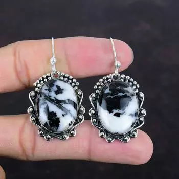 Серьги из белого буйволиного бирюзового серебра 925 пробы, серьги из драгоценных камней, ювелирные изделия из белого буйволиного бирюзового цвета, подарки для нее, ювелирные изделия ручной работы