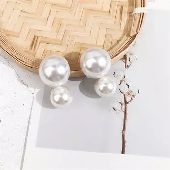 Серьги из белого двойного искусственного жемчуга для женщин, новые модные серьги, ювелирные изделия, бижутерия, подарки