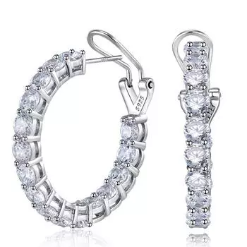 Серьги из белого золота 18 карат с сапфиром и гранеными драгоценными камнями для женщин, подарок на помолвку, стерлинговое серебро 925 пробы, ювелирные украшения