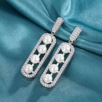 Серьги из белой ракушки, сказочный темперамент, элегантная личность, преувеличенные жемчужные серьги в прямом эфире с приливом платиновый