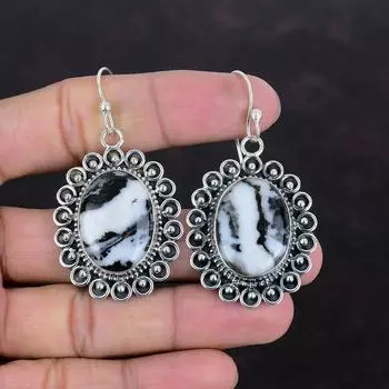 Серьги из бирюзы белого буйвола, 925 пробы, серьги из стерлингового серебра, драгоценные камни, серьги ручной работы, подарки для мамы, изящные ювелирные серьги для женщин