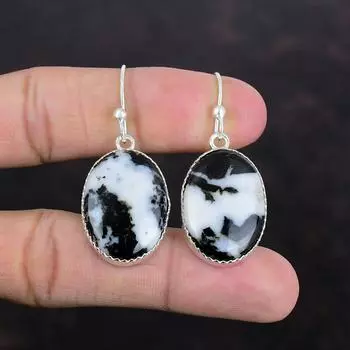 Серьги из бирюзы белого буйвола, серьги с драгоценными камнями, серьги ручной работы, серьги из стерлингового серебра 925 пробы, дизайнерские серьги, серебряные украшения, подарки для нее