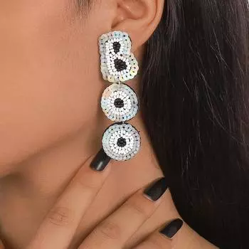 Серьги из бисера в европейском и американском стиле в стиле панк в темном стиле Boo Ghost Festival, расшитые блестками и буквами, индивидуальные серьги ручной работы оранжевый