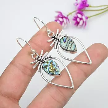 Серьги из цельного серебра 925 пробы с ракушкой Abalone Shell, серьги с драгоценными камнями ручной работы, подарки для жены, абсолютно новые серьги