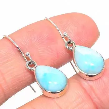 Серьги из чистого серебра 925 пробы с драгоценным камнем Natural Republic Larimar, 1,25 дюйма, k3v28