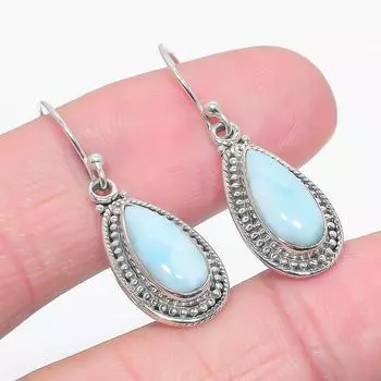 Серьги из чистого серебра 925 пробы с драгоценным камнем Natural Republic Ларимар 15,0 дюймов l8M01