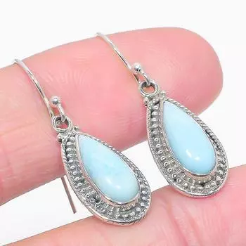 Серьги из чистого серебра 925 пробы Natural Republic с драгоценным камнем Ларимар, 1,50 дюйма, p8f15